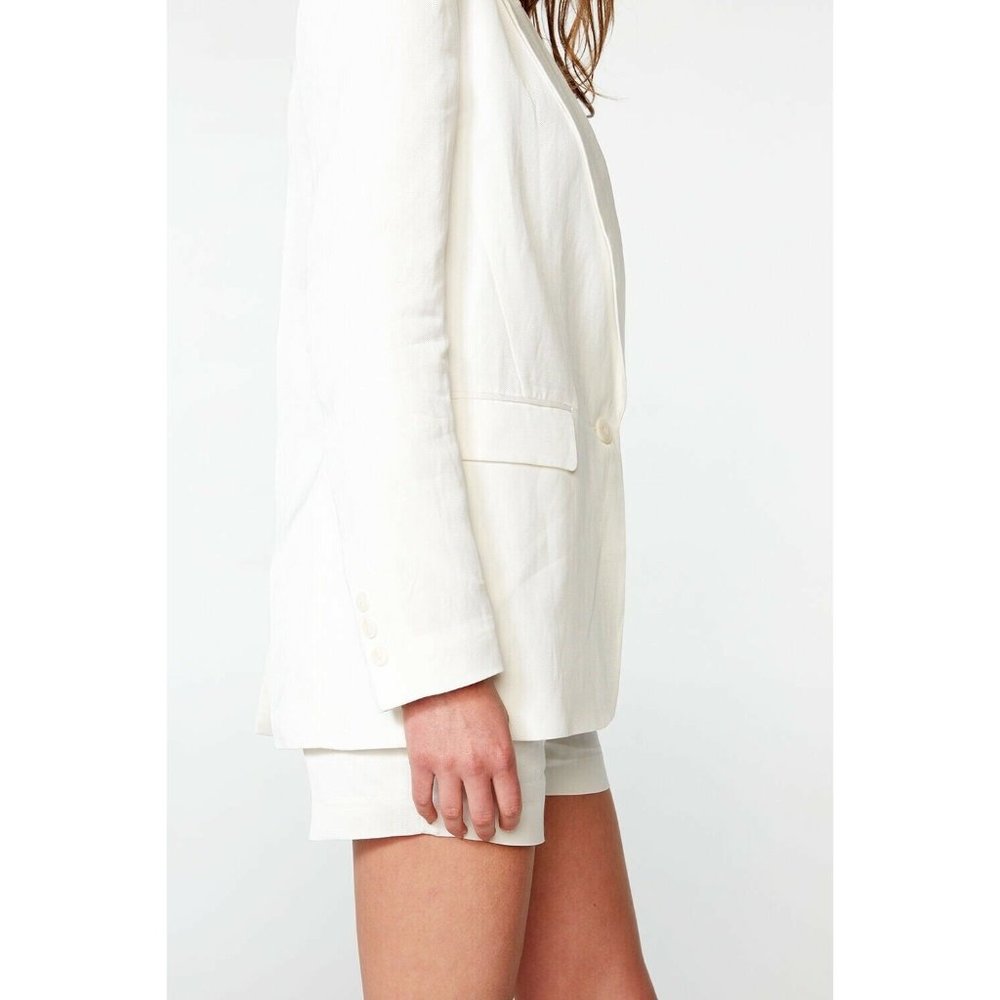 Bardot Relaxed Blazer Ivory White Linen Minimal S_3